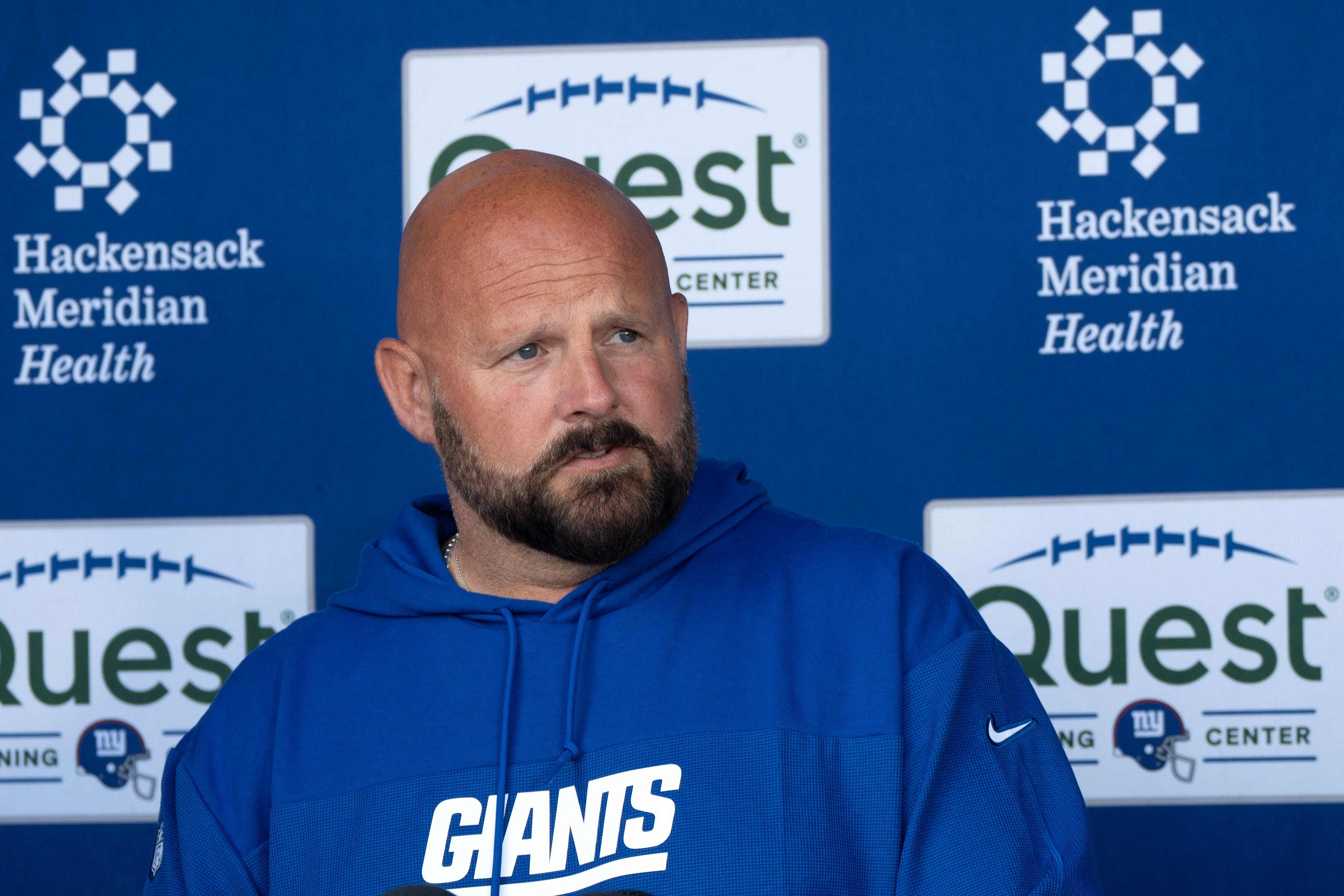 Giants Head Coach Brian Daboll at the NY Giants NFL team held an organized team activity at their training facility in East Rutherford, NJ on Thursday May 30, 2024.