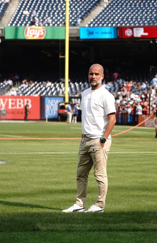 Pep Guardiola at Yankee Stadium | Credit: Melinda Morales 
