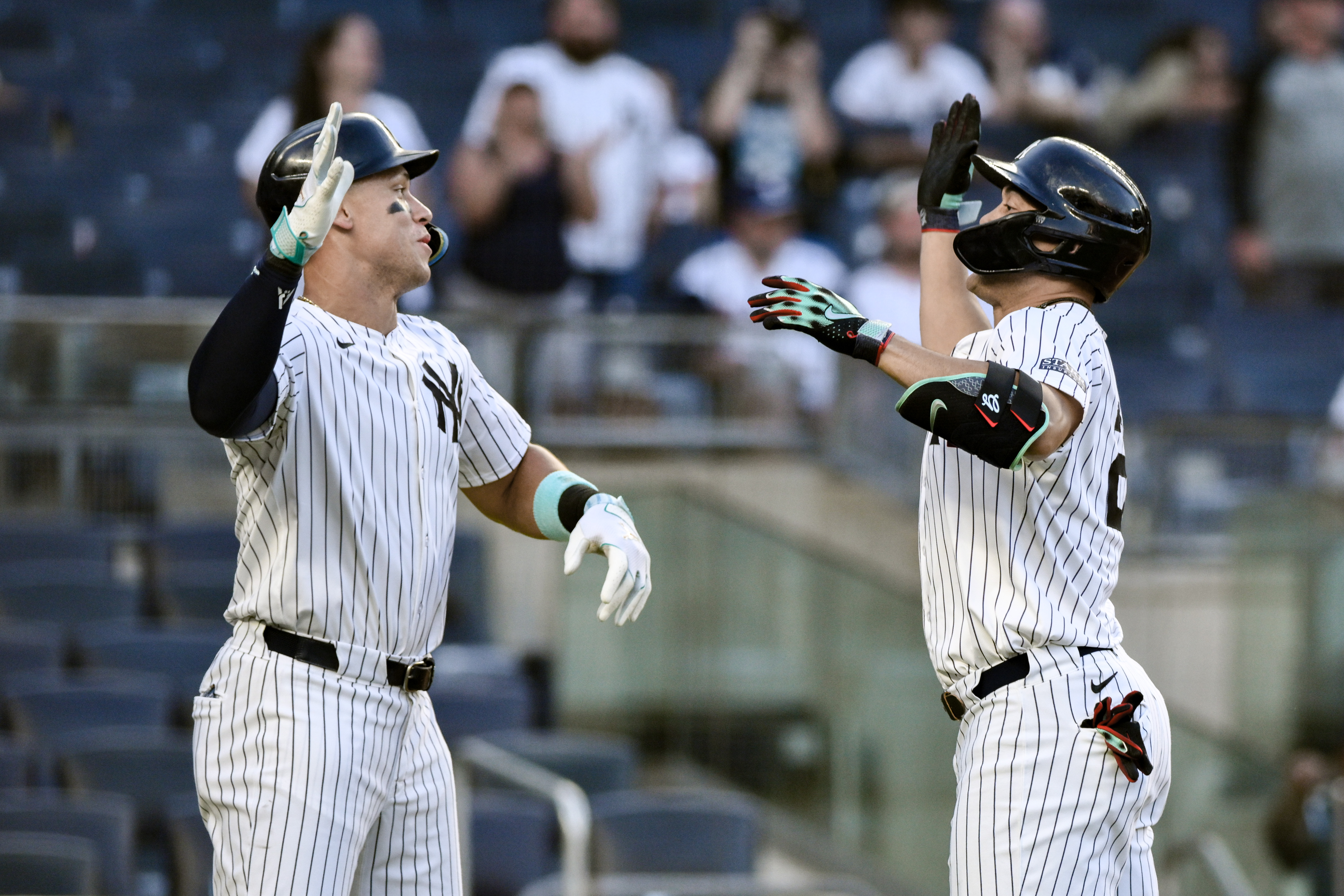 MLB: Game Two-Texas Rangers at New York Yankees, giancarlo stanton