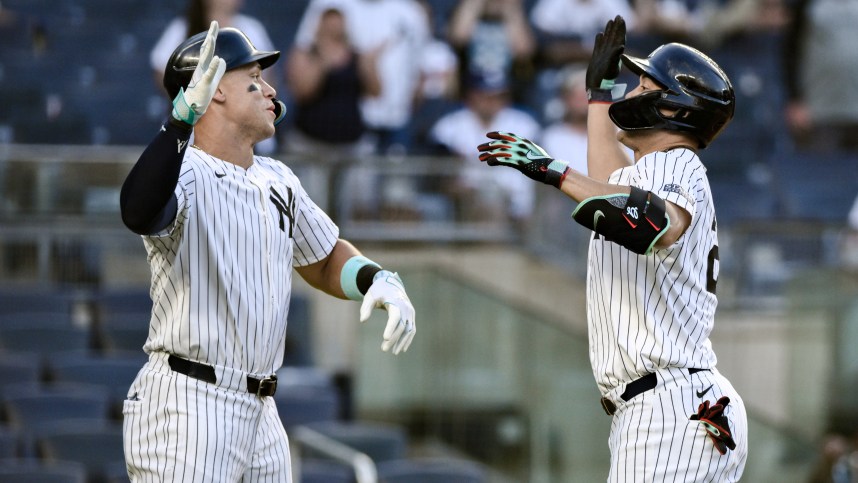 MLB: Game Two-Texas Rangers at New York Yankees, giancarlo stanton