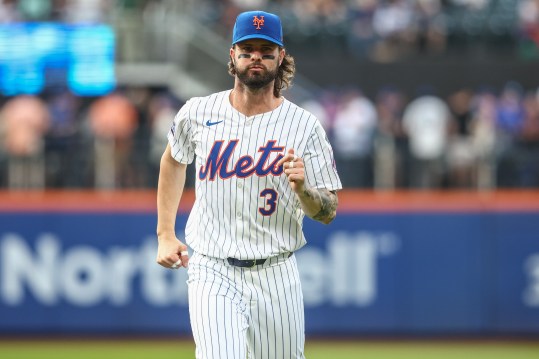 Jul 29, 2024; New York City, New York, USA;  New York Mets right fielder Jesse Winker (3) at Citi Field. Mandatory Credit: Wendell Cruz-USA TODAY Sports