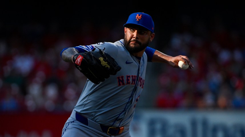 Aug 5, 2024; St. Louis, Missouri, USA;  New York Mets starting pitcher Sean Manaea (59) pitches against the St. Louis Cardinals during the sixth inning at Busch Stadium. Mandatory Credit: Jeff Curry-USA TODAY Sports