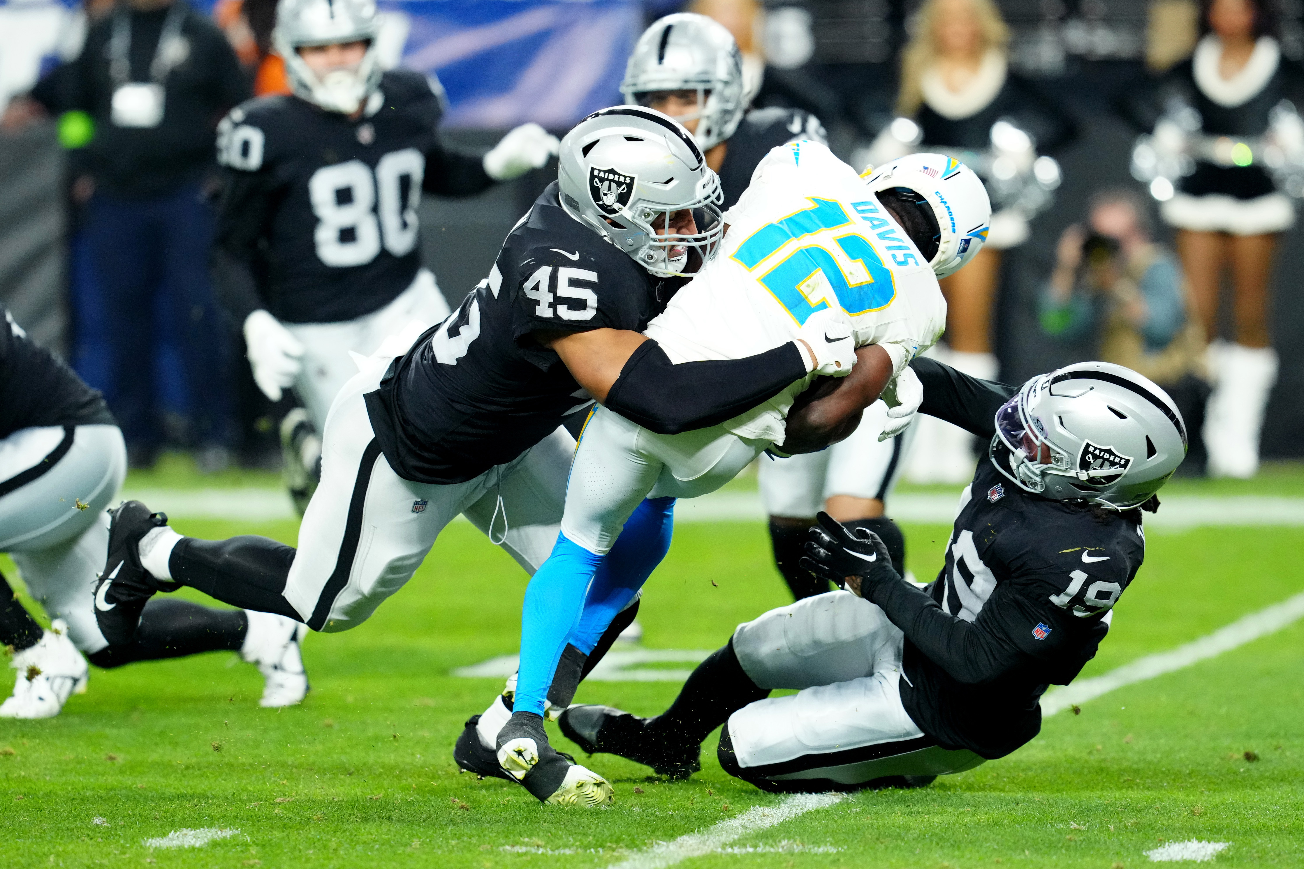 NFL: Los Angeles Chargers at Las Vegas Raiders, Jakob Johnson, new york giants