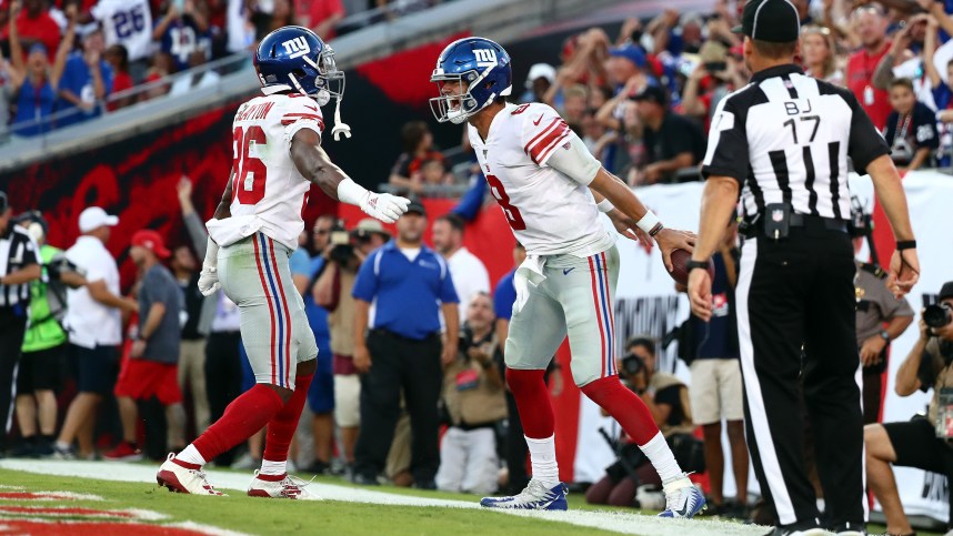 NFL: New York Giants at Tampa Bay Buccaneers, daniel jones, darius slayton