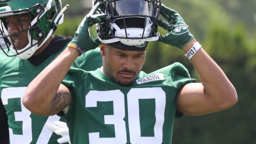 Defensive back Michael Carter III as the New York Jets participate in OTA   s at their practice facility in Florham Park, NJ on June 10, 2021.