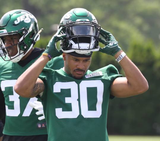 Defensive back Michael Carter III as the New York Jets participate in OTA   s at their practice facility in Florham Park, NJ on June 10, 2021.