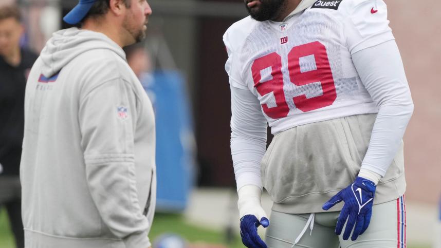 East Rutherford, NJ -- July 24, 2024 -- Jordan Phillips during the first day of training camp for the 2024 New York Giants.