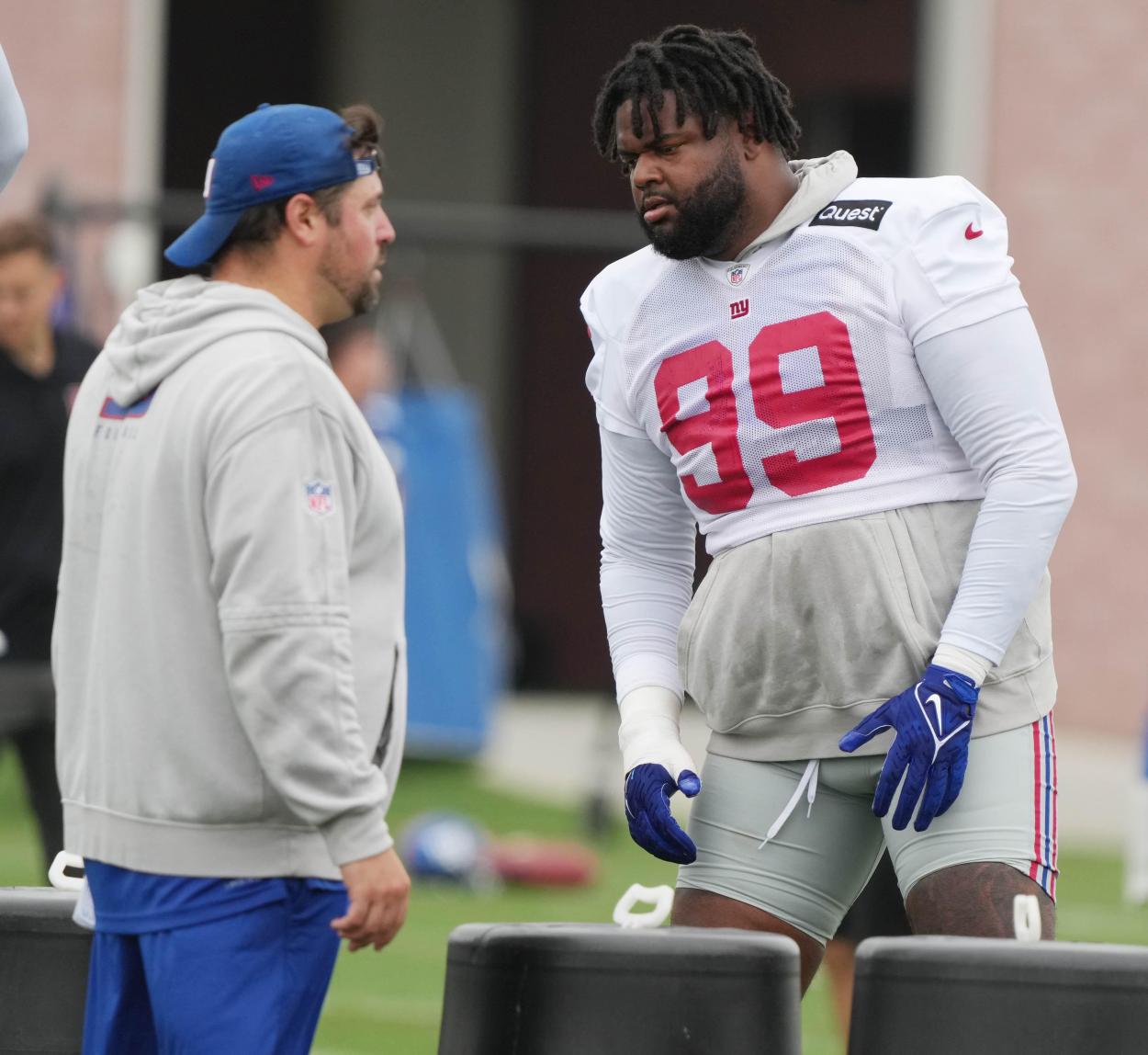 East Rutherford, NJ -- July 24, 2024 -- Jordan Phillips during the first day of training camp for the 2024 New York Giants.