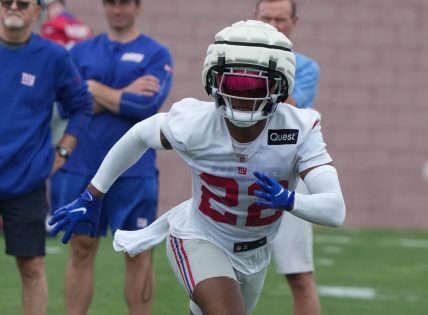 East Rutherford, NJ -- July 24, 2024 -- Cornerback, Dru Phillips during the first day of training camp for the 2024 New York Giants.