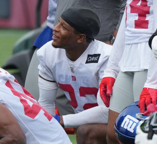 East Rutherford, NJ -- July 24, 2024 -- Cornerback, Dru Phillips during the first day of training camp for the 2024 New York Giants.