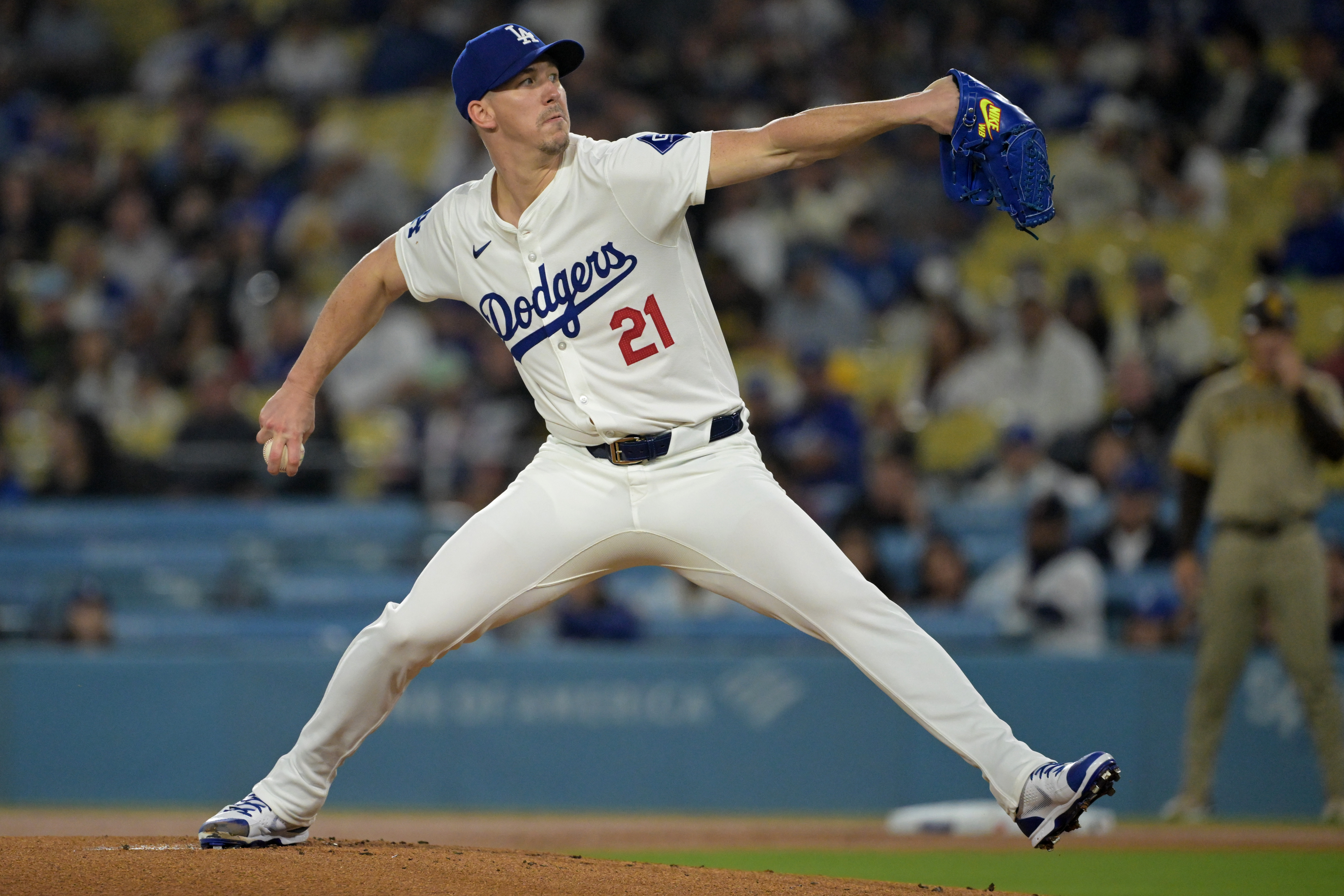 The Dodgers’ vulnerable pitcher is putting on a playoff-caliber performance