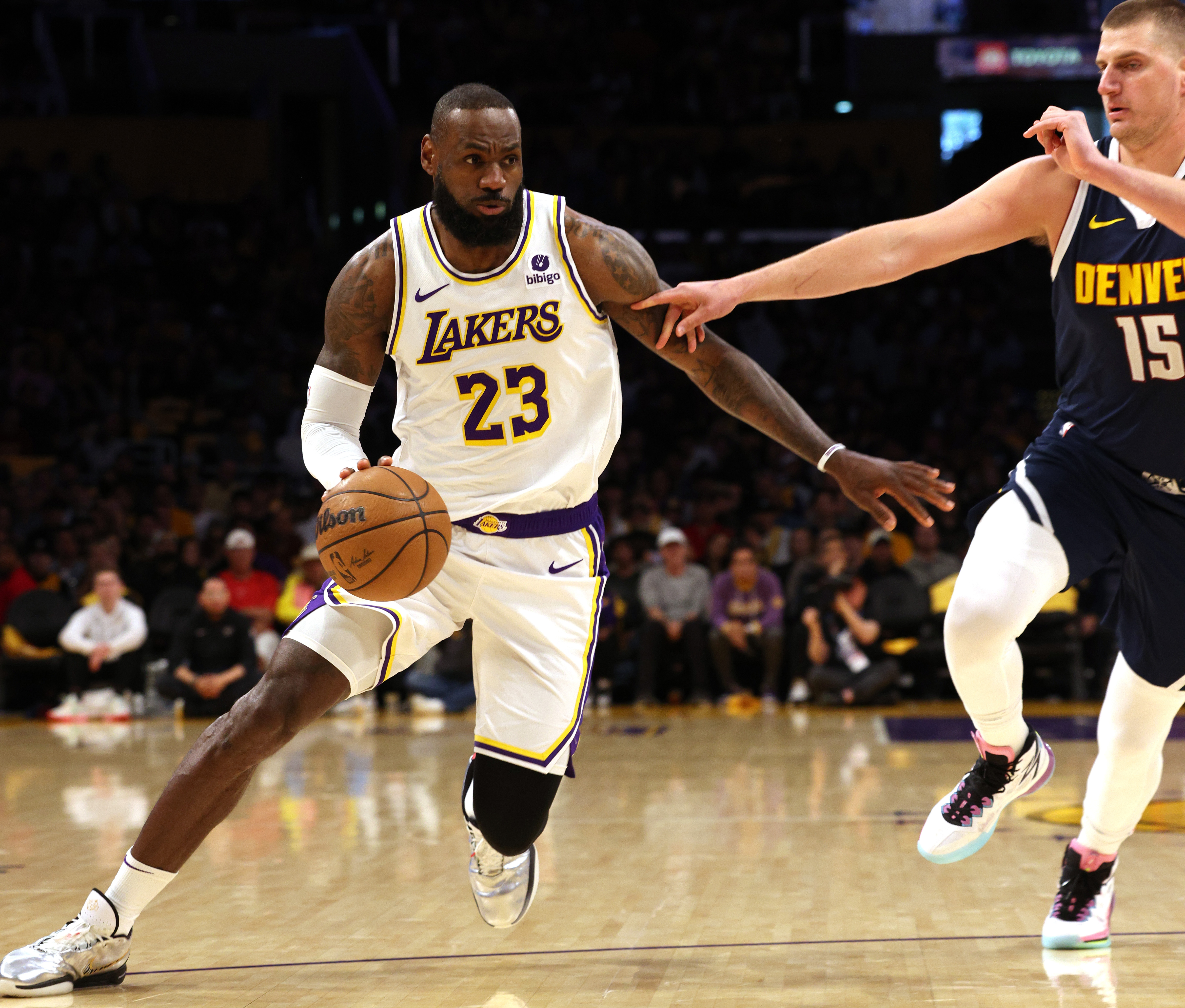 NBA: Playoffs-Denver Nuggets at Los Angeles Lakers, lebron james