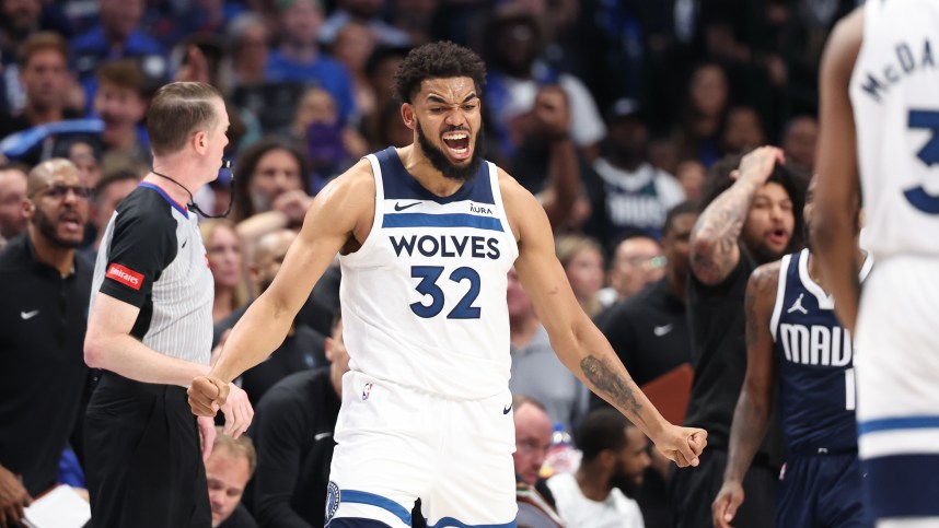 NBA: Playoffs-Minnesota Timberwolves at Dallas Mavericks, knicks, karl-anthony towns