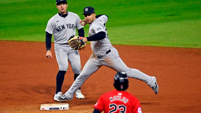 MLB: ALCS-New York Yankees at Cleveland Guardians, gleyber torres