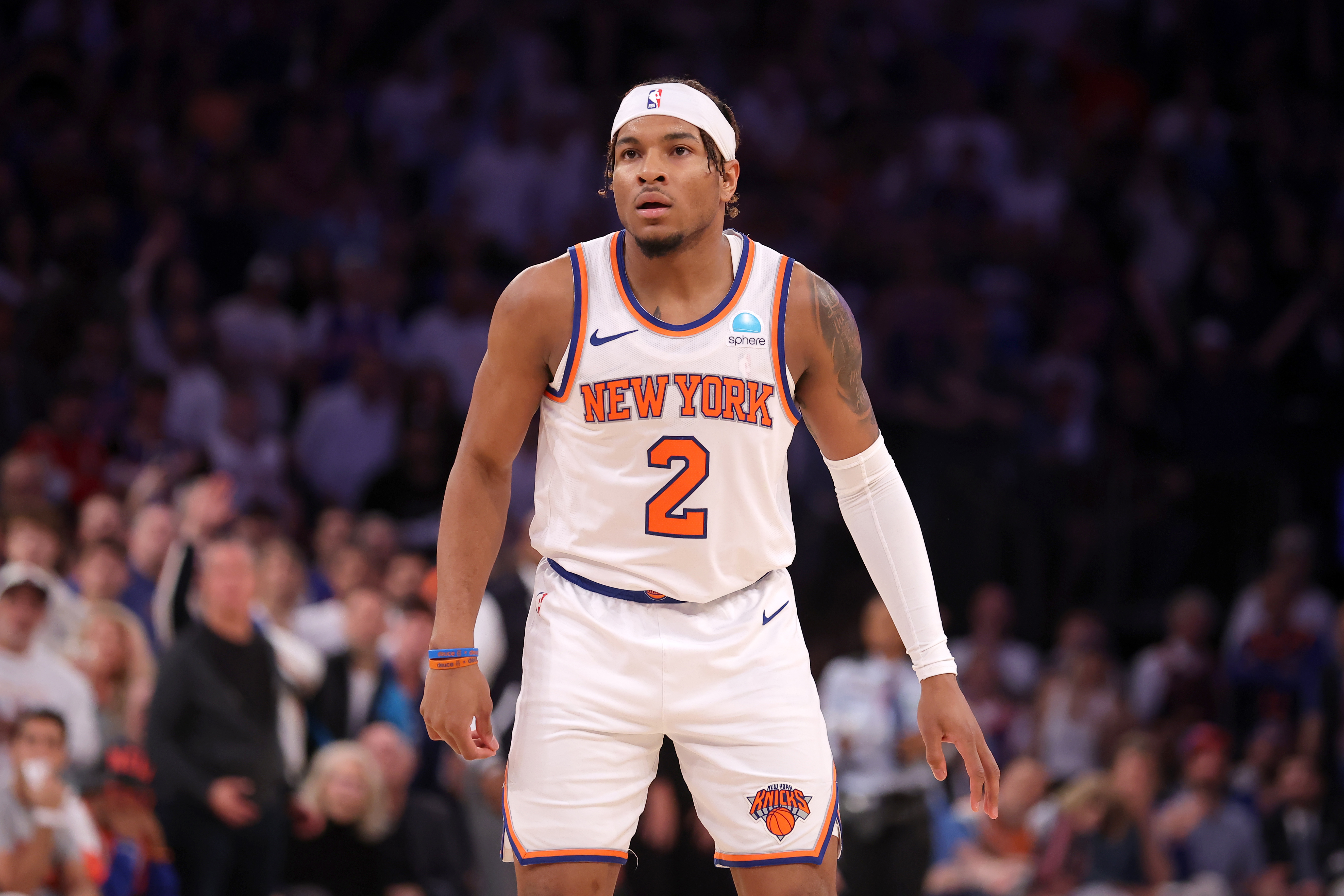 NBA: Playoffs-Indiana Pacers at New York Knicks, miles mcbride