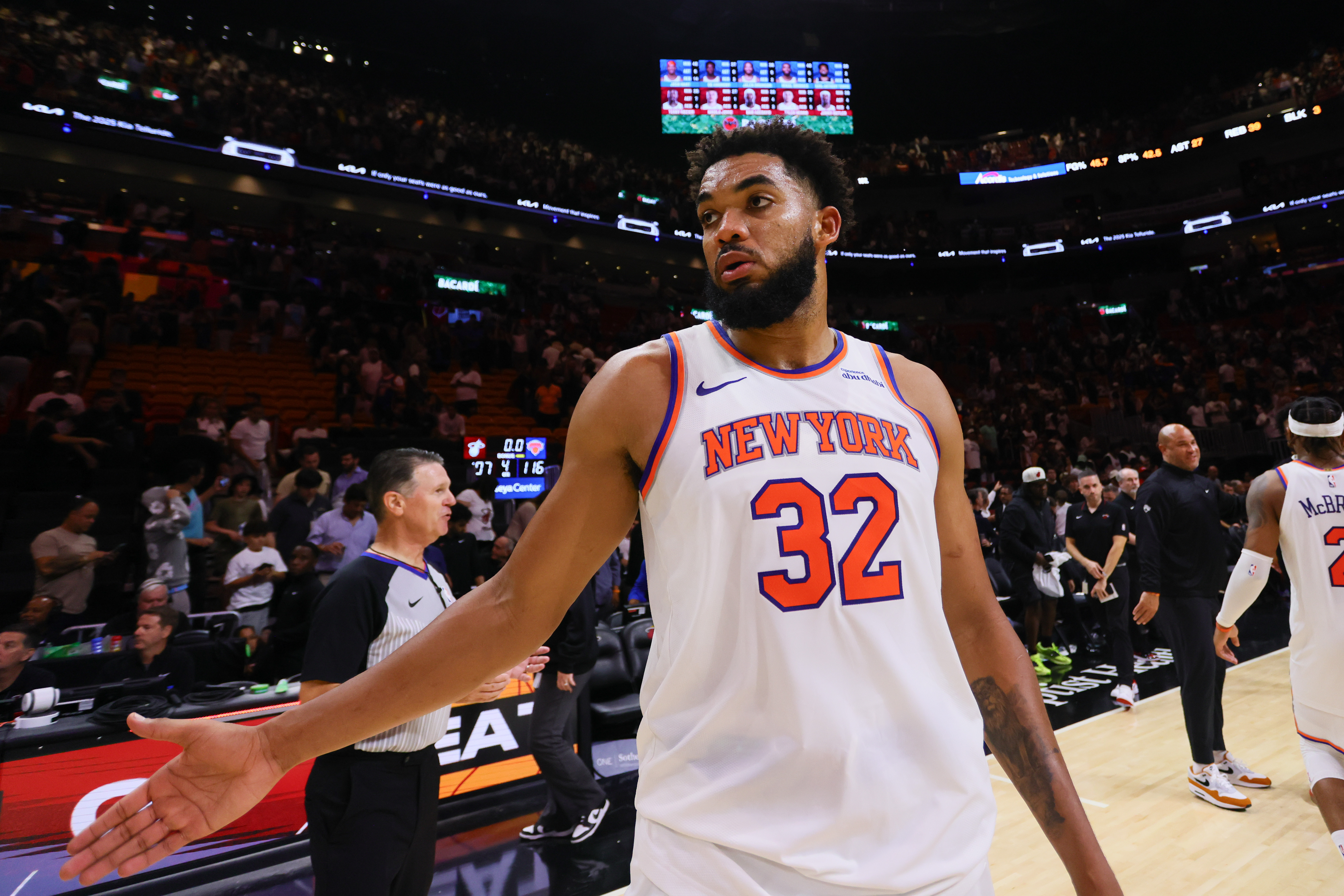 NBA: New York Knicks at Miami Heat, karl-anthony towns