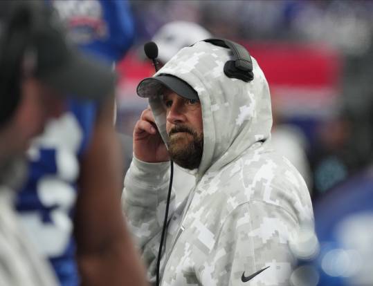 East Rutherford, NJ -- November 24, 2024 -- Giants head coach Brian Daboll late in the fourth quarter as the Tampa Bay Buccaneers came to MetLife Stadium and defeated the New York Giants 30-7.