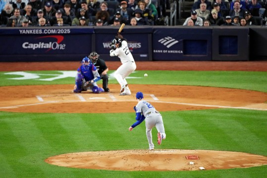 Oct 28, 2024; New York, New York, USA; Los Angeles Dodgers pitcher Walker Buehler (21) pitches during the first inning against the New York Yankees in game three of the 2024 MLB World Series at Yankee Stadium. Mandatory Credit: Robert Deutsch-Imagn Images