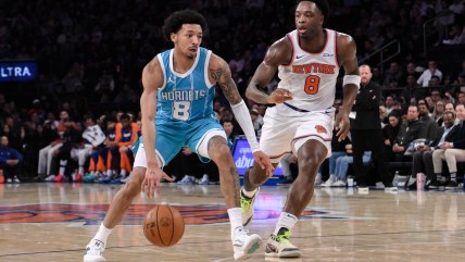 The Knicks praise the star forward after electrifying blocks against the Hornets