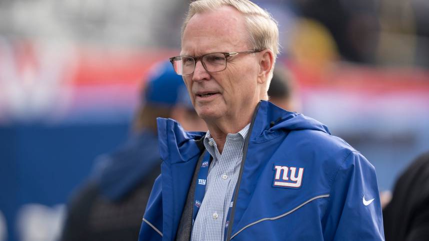 President and CEO John Mara stands on the sidelines during pregame of a game between New York Giants and Indianapolis Colts at MetLife Stadium on Sunday, Dec. 29, 2024.