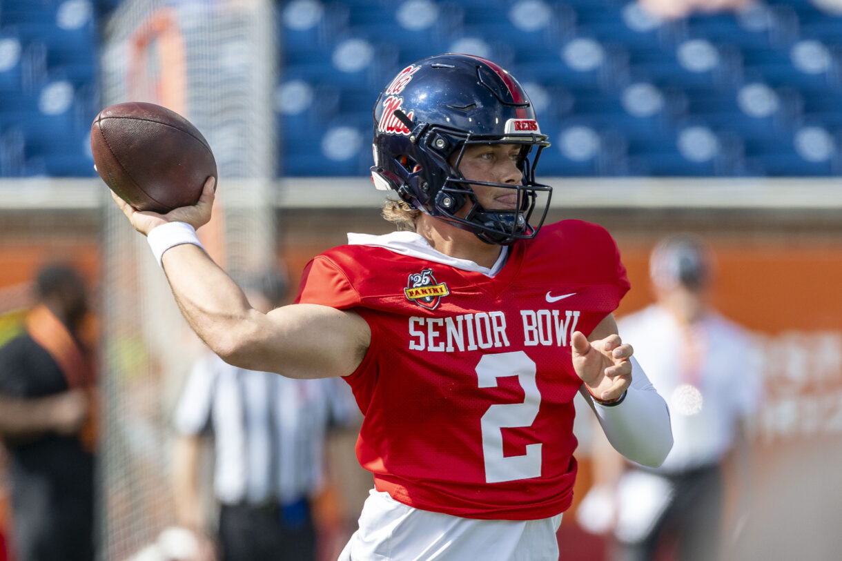 Jaxson Dart, Giants, 2025 NFL Draft, Senior Bowl