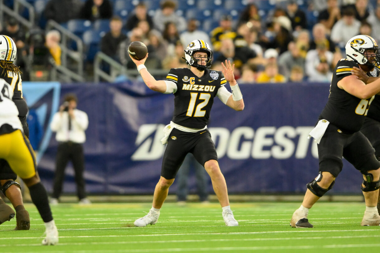 NCAA Football: Music City Bowl-Iowa at Missouri, brady cook, new york jets