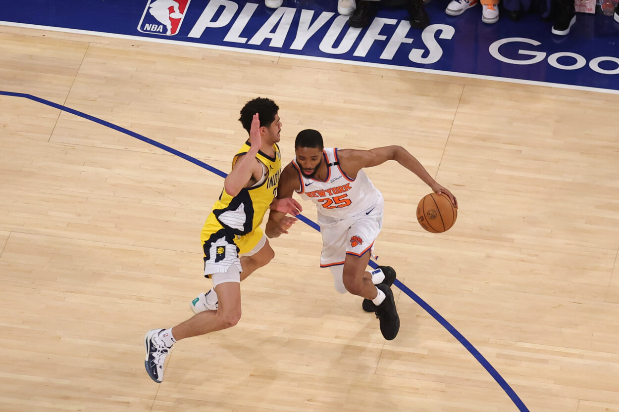 NBA: Playoffs-Indiana Pacers at New York Knicks, mikal bridges
