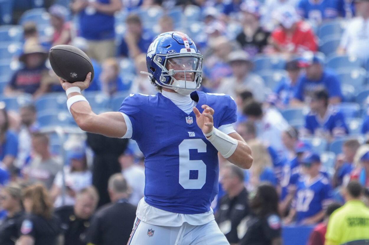 Jaxson Dart, NFL: New York Giants at Buffalo Bills