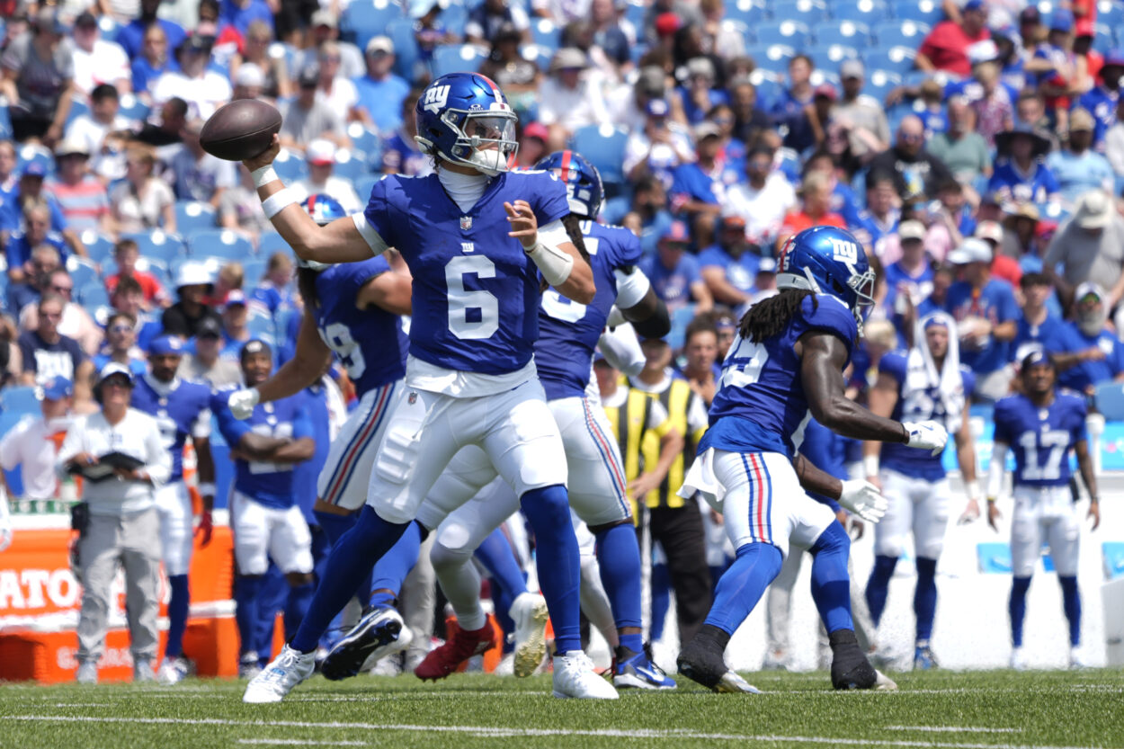 Jaxson Dart, NFL: New York Giants at Buffalo Bills