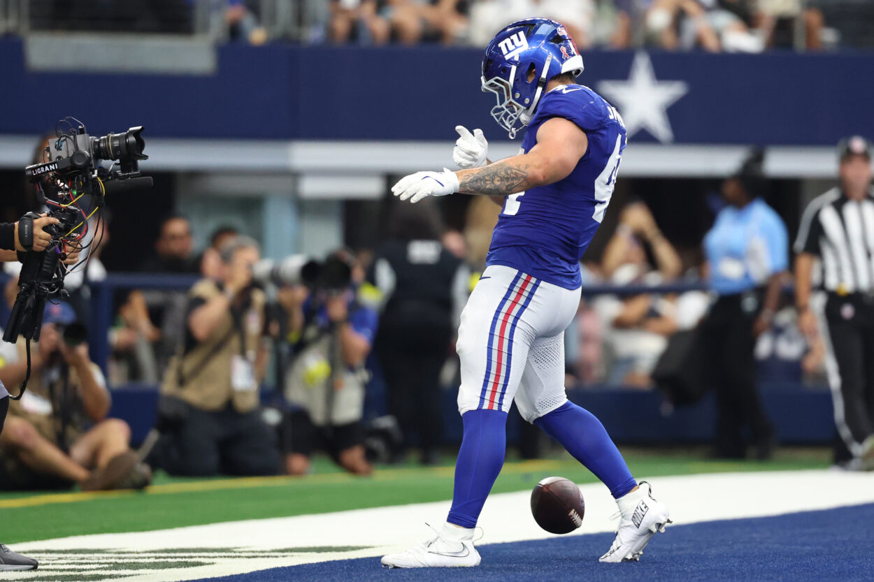 Cam Skattebo, NFL: New York Giants at Dallas Cowboys