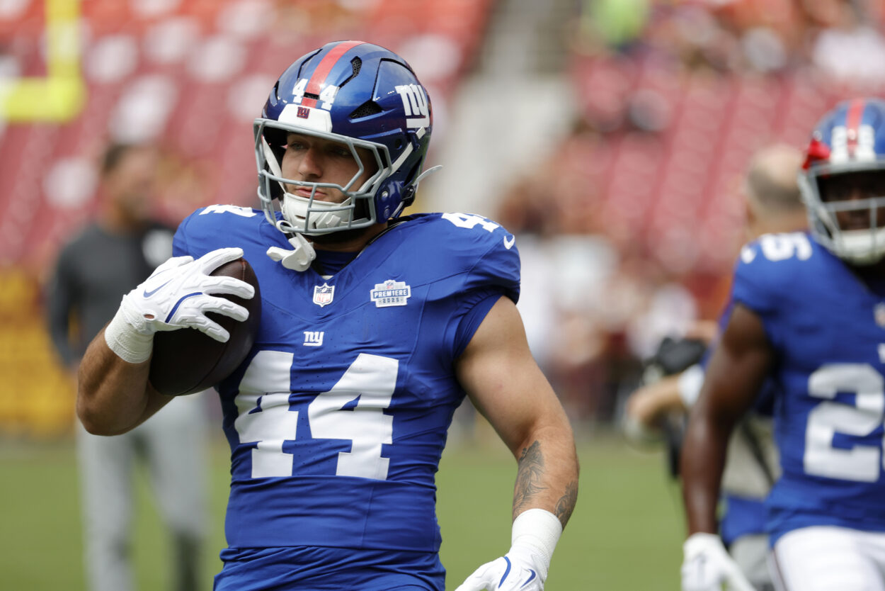 Cam Skattebo, NFL: New York Giants at Washington Commanders