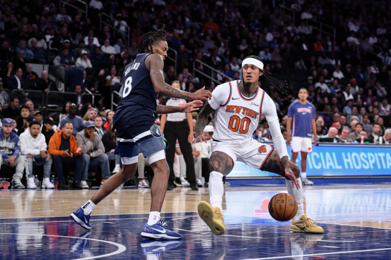 NBA: Preseason-Minnesota Timberwolves at New York Knicks, jordnan clarkson