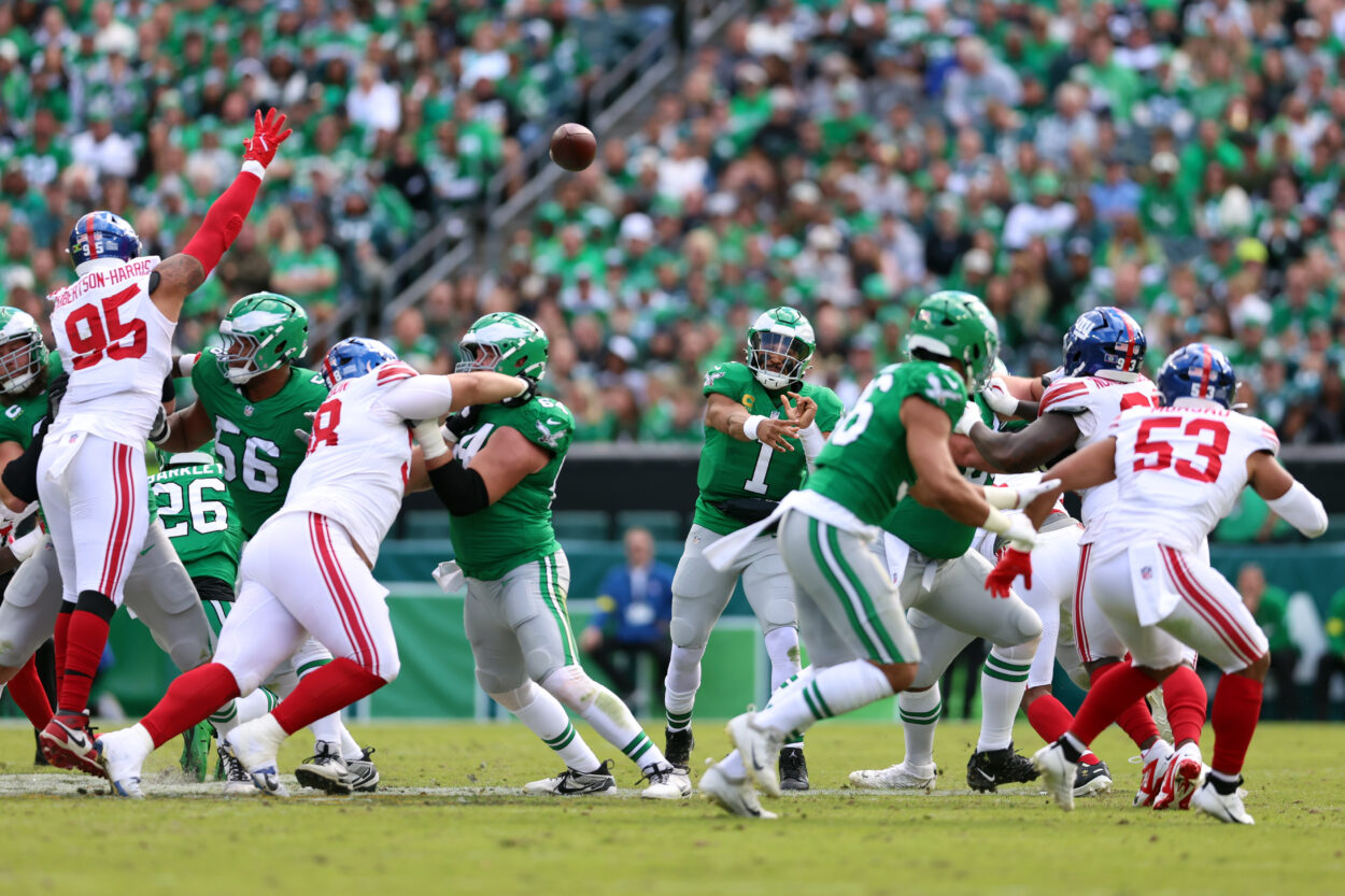 Jalen Hurts, NFL: New York Giants at Philadelphia Eagles